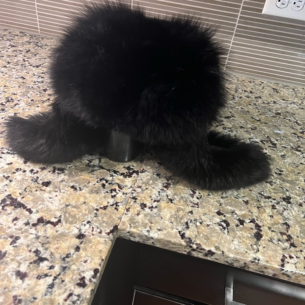 Paul leinburd by crown cap fox fur black trapper hat 100%Authentic preowned - Picture 2 of 8